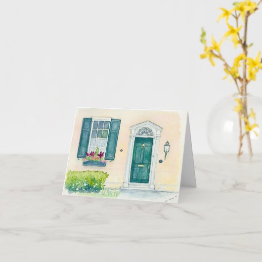 Gevouwen wenskaart met oorspronkelijke illustratie kaart (Gele Bloem)