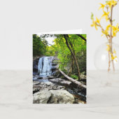 Gevouwen wenskaart met waterval kaart (Gele Bloem)