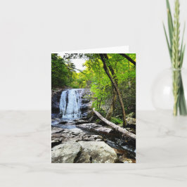 Gevouwen wenskaart met waterval kaart