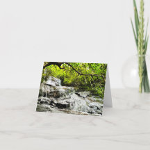Gevouwen wenskaart met watervalfoto