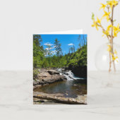 Gevouwen wenskaart met watervalmotief kaart (Gele Bloem)