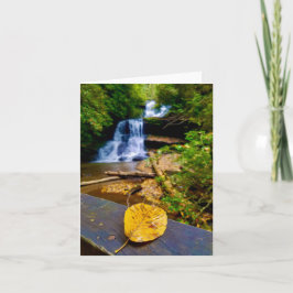 Gevouwen wenskaart met watervalmotief kaart