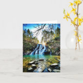 Gevouwen wenskaart met watervalmotief kaart (Gele Bloem)