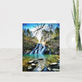 Gevouwen wenskaart met watervalmotief kaart