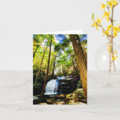 Gevouwen wenskaart met watervalmotief kaart (Gele Bloem)