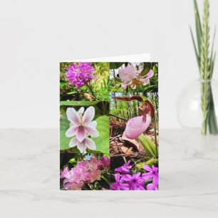 Gevouwen wenskaart met wilde bloemen kaart