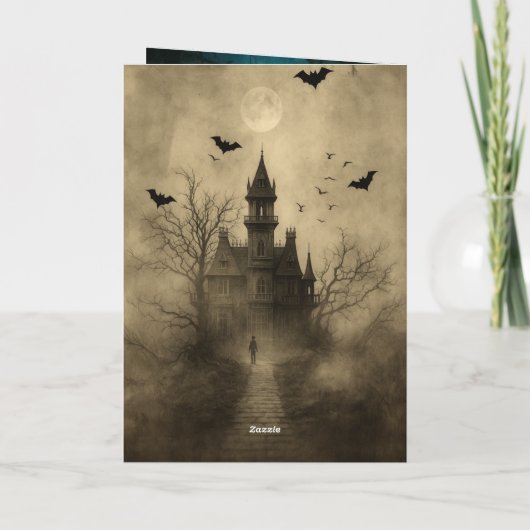 Gevouwen Wenskaart "Spooky Night Halloween Inv Kaart (Achterkant)