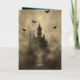Gevouwen Wenskaart "Spooky Night Halloween Inv Kaart