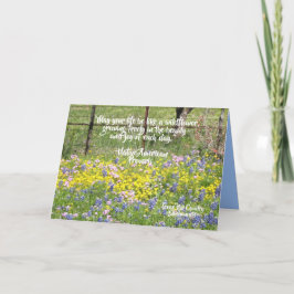 Gevouwen Wenskaart Texas Wildflowers Quote Kaart