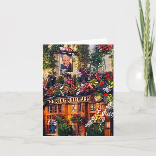 Gevouwen wenskaart van de Londense scène Kaart (Voorkant)