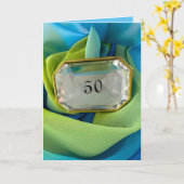 Gevouwen Wenskaart VERJAARDAG personaliseer naam y Kaart (Gele Bloem)