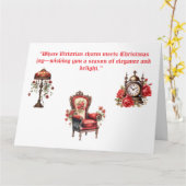 Gevouwen Wenskaart - Victoriaans kerst Kaart (Gele Bloem)