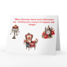 Gevouwen Wenskaart - Victoriaans kerst Kaart