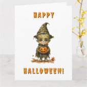 Gevouwen Wenskaart voor Halloween Kaart (Gele Bloem)