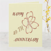 Gevouwen Wenskaart : Wedding Anniversry 49th Kaart (Gele Bloem)