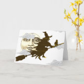 Gevouwen Wenskaarten HEKS MET ZWARTE KAT Kaart (Gele Bloem)