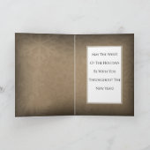 Gevouwen witte en gouden sneeuwvlok kerst Kaart (Binnen)