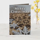 Gevouwen witte en gouden sneeuwvlok kerst Kaart (Gele Bloem)