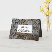 Gevouwen witte en gouden sneeuwvlok kerst Kaart II (Gele Bloem)