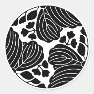 Gevreesde paulownias met 5&3 bloemen ronde sticker