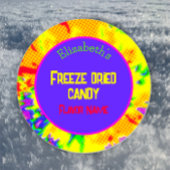 Gevriesdroogd Snoep Kleurrijk gepersonaliseerd lab Ronde Sticker