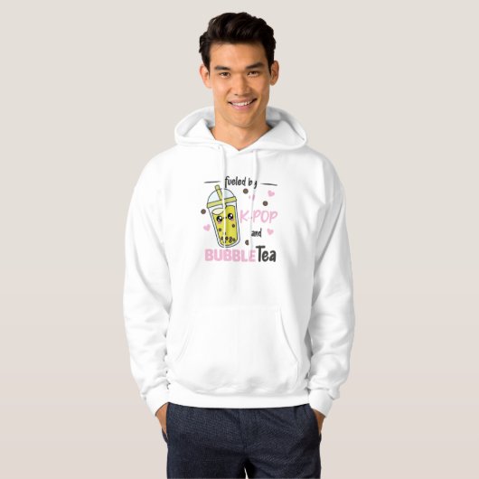 gevuld door K-Pop en bellenthee Kawaii Boba Tea Hoodie (Voorkant volledig)