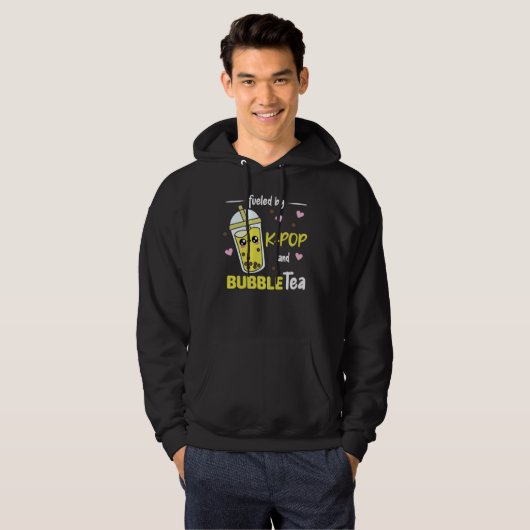 gevuld door K-Pop en bellenthee Kawaii Boba Tea Hoodie (Voorkant volledig)