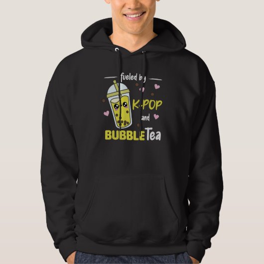 gevuld door K-Pop en bellenthee Kawaii Boba Tea Hoodie (Voorkant)