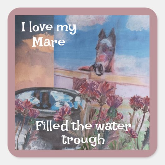 gevuld door vandaag zoete Jamie Square Sticker (Voorkant)