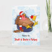 Gevuld en Bedropen Turkije (Bier) Feestdagen Kaart (Voorkant)