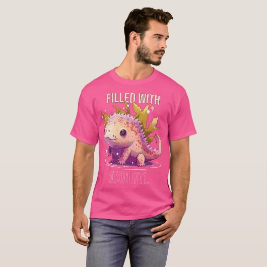 Gevuld met Axolotl Mexicaanse Wandelvis Salamande T-shirt (Voorkant volledig)