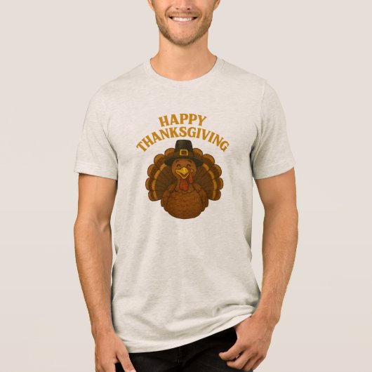 Gevuld met Bedankt Thanksgiving Tri-Blend Shirt (Voorkant)