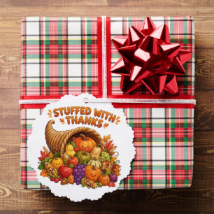 Gevuld Met Dank Cute Thanksgiving Hoorn Des Overvl Ornament Kaart