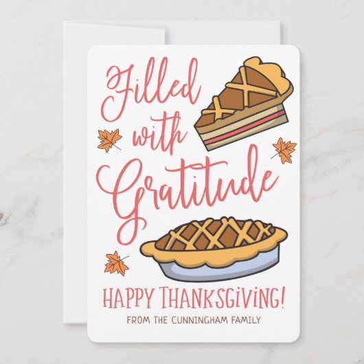 gevuld met Gratitude Happy Thanksgiving Feestdagenkaart (Voorkant)