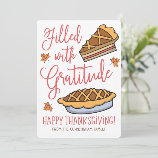 gevuld met Gratitude Happy Thanksgiving Feestdagenkaart (Staand voorkant)