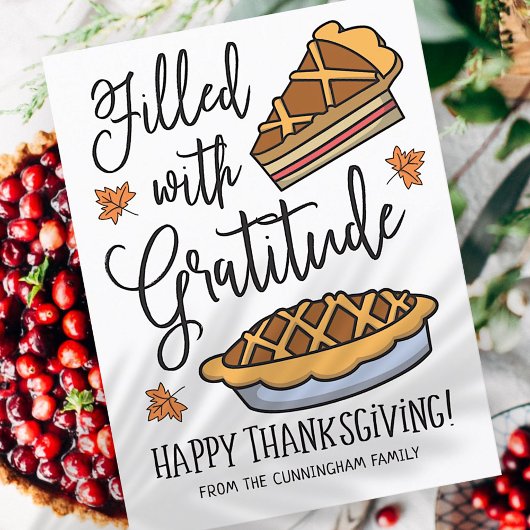 gevuld met Gratitude Happy Thanksgiving Feestdagenkaart