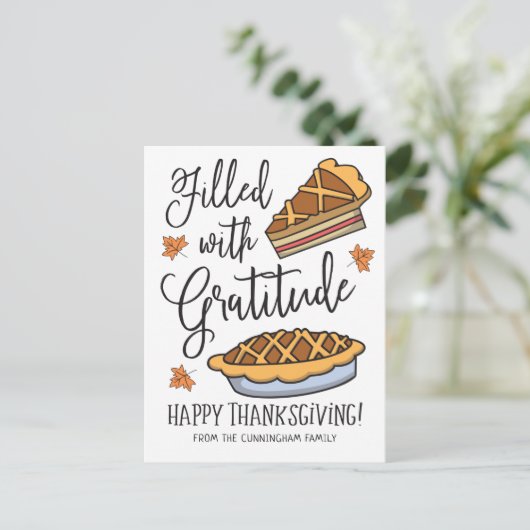 gevuld met Gratitude Happy Thanksgiving Feestdagenkaart (Staand voorkant)