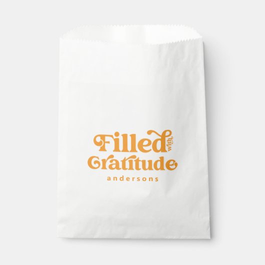 gevuld met Gratitude  Jouw naam toevoegen Bedankzakje (Voorkant)