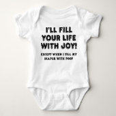 gevuld met Joy en Poop Funny Romper (Voorkant)