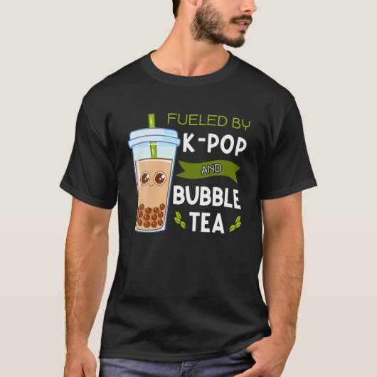 gevuld met K-Pop en bellenthee met Boba-Tapioca-pa T-shirt (Voorkant)