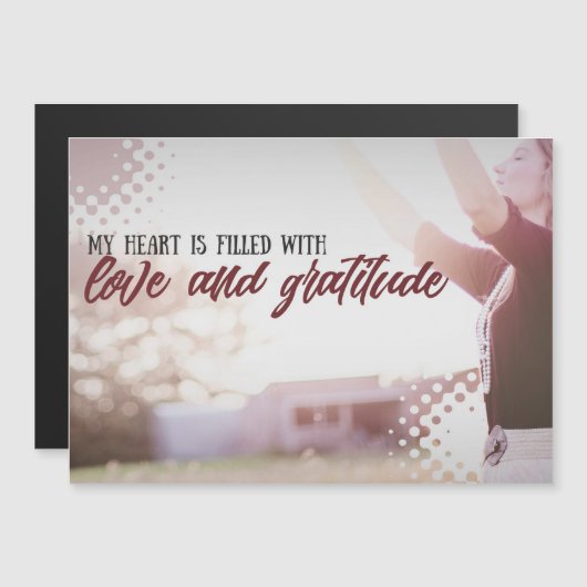 gevuld met liefde en dankbaarheid magnetische uitnodiging (Voorkant / Achterkant)