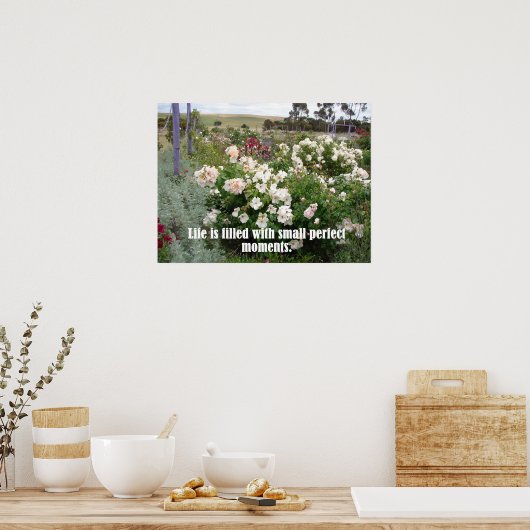 gevuld met perfecte momenten Poster van tuinbloeme (Keuken)