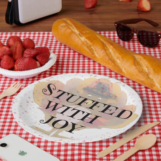 Gevuld met vreugde Turkije Kleurrijke Sprinkle Din Papieren Bordje (Picknick)