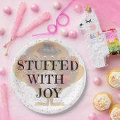 Gevuld met vreugde Turkije Kleurrijke Sprinkle Din Papieren Bordje (Feest)