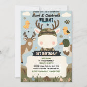 gevuld Wild Camo Oh Deer Eend jacht 1e verjaardag Kaart (Voorkant)