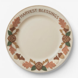 Gevulde Appliqué Oogst Zegen Eikel Thanksgiving Papieren Bordje