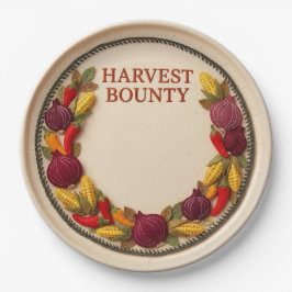 Gevulde Appliqué Oogstgroenten Thanksgiving Papieren Bordje