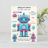 Gevulde Boy Leuke Speelgoed Grappige Robot Eerste Kaart (Staand voorkant)