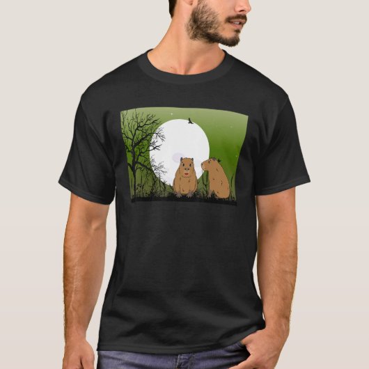 Gevulde Capybara Capy Bara Capibara Gevulde Maan C T-shirt (Voorkant)