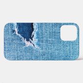 Gevulde denimachtergrond. Kantelgat in de stof Case-Mate iPhone Case (Achterkant (horizontaal))